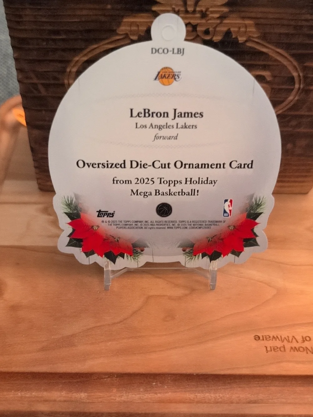 2025-26 Topps Holiday LeBron James Ornament Card Lakers - Picture 2 of 2
